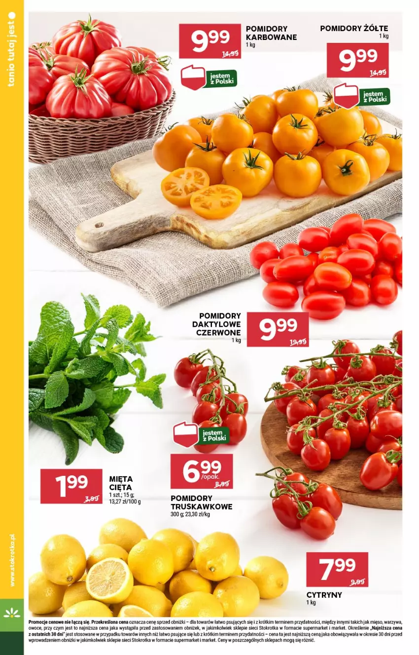 Gazetka promocyjna Stokrotka - Supermarket - ważna 17.07 do 23.07.2025 - strona 8 - produkty: Cytryny, Mięso, Mięta, Owoce, Pomidory, Warzywa