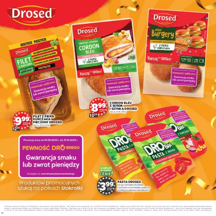 Gazetka promocyjna Stokrotka - Katalog Urodziny! - ważna 11.09 do 24.09.2025 - strona 26 - produkty: Cordon Bleu, Filet z piersi kurczaka, Kurczak, Mięso, Owoce, Piec, Ser, Warzywa