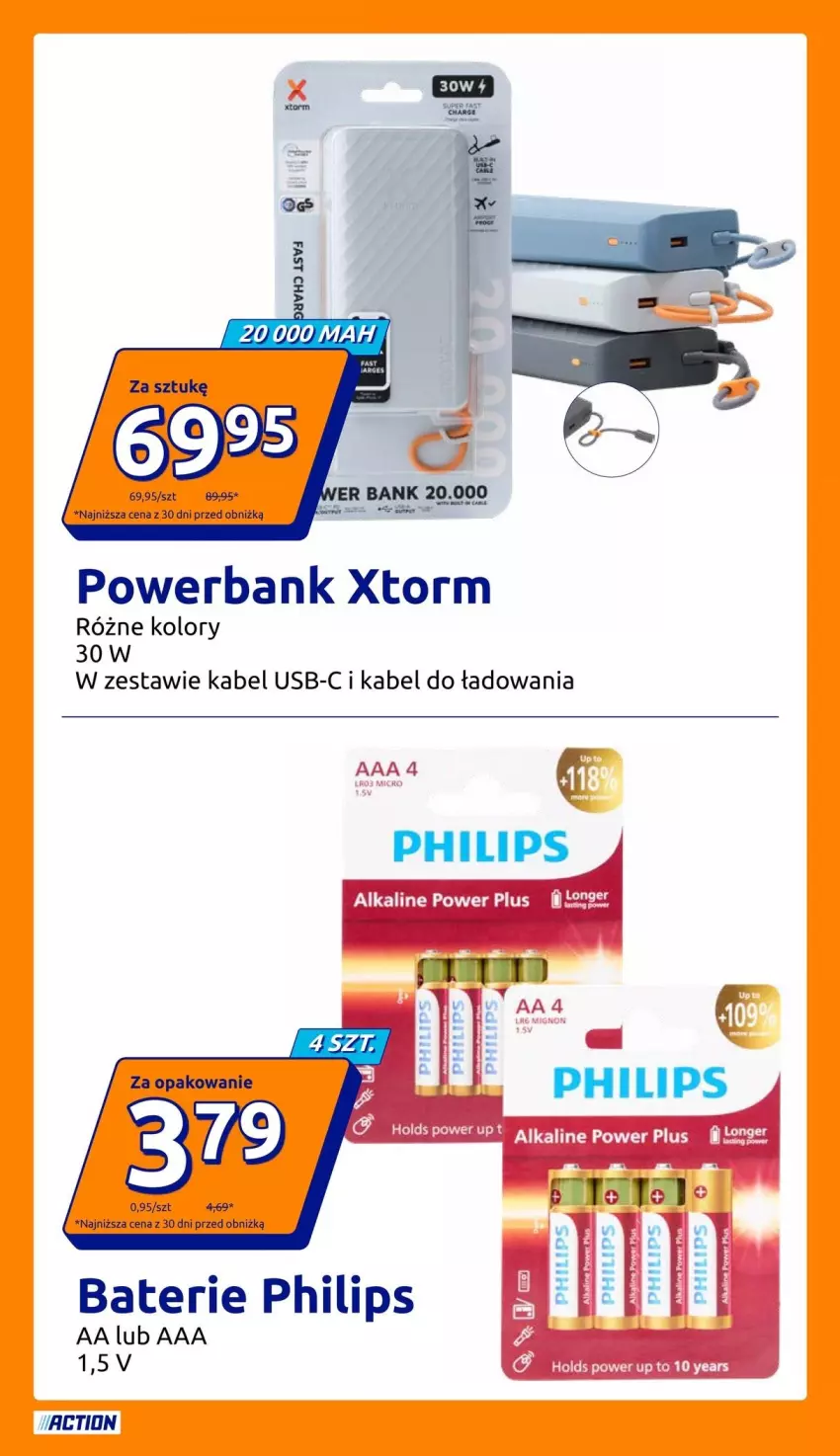 Gazetka promocyjna Action - Gazetka tydzień 34 2026 - ważna 19.08 do 25.08.2026 - strona 11 - produkty: Fa, Kabel USB, Philips, Powerbank