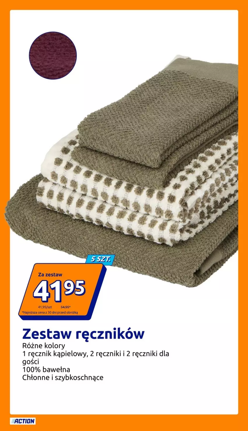 Gazetka promocyjna Action - Gazetka tydzień 34 2026 - ważna 19.08 do 25.08.2026 - strona 22 - produkty: Ręcznik, Ręcznik kąpielowy, Wełna