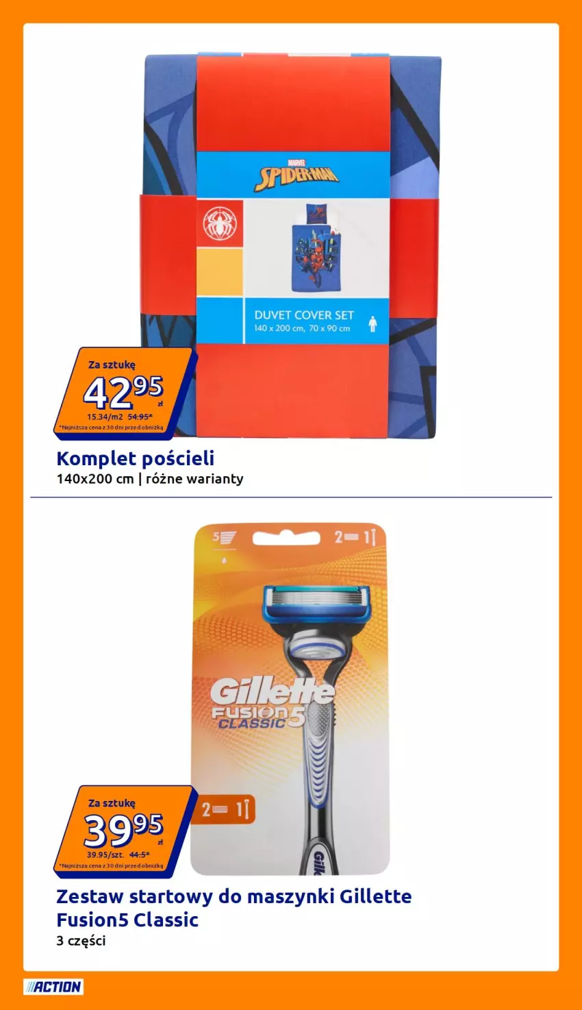 Gazetka promocyjna Action - Gazetka tydzień 34 2026 - ważna 19.08 do 25.08.2026 - strona 34 - produkty: Fusion, Gillette, Komplet pościeli, Pościel