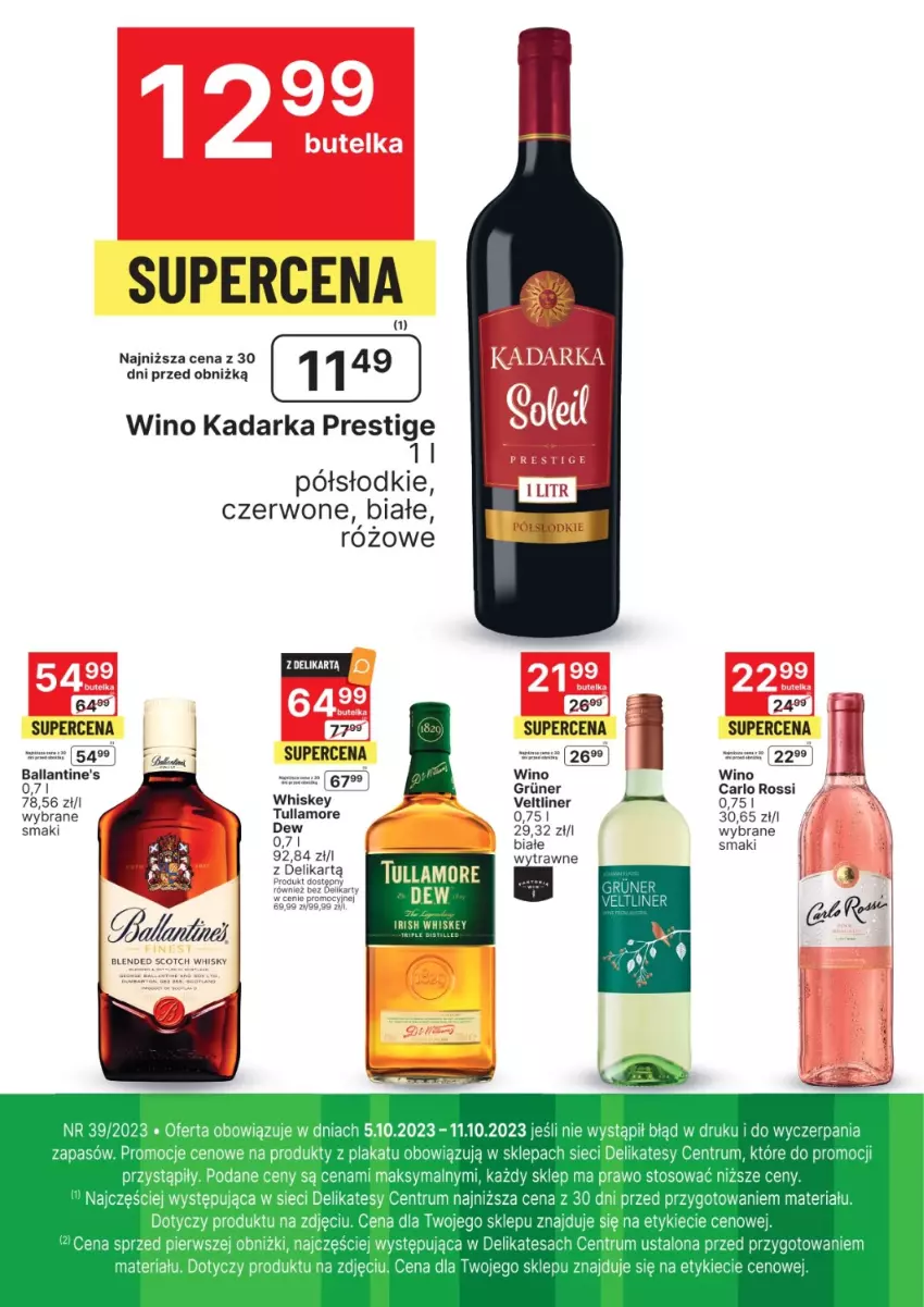 Gazetka promocyjna Delikatesy Centrum - Folder alkoholowy DC39 - ważna 05.10 do 11.10.2023 - strona 2 - produkty: Carlo Rossi, Whiskey, Wino