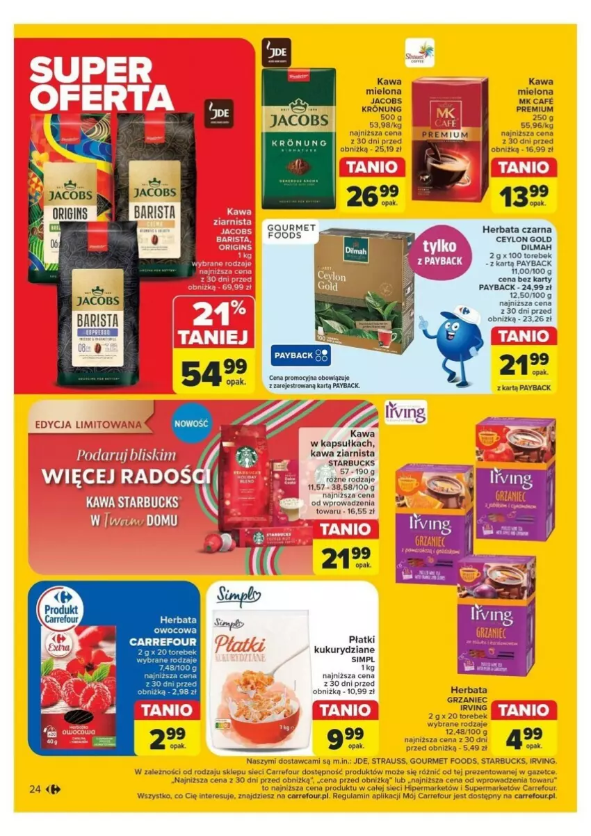 Gazetka promocyjna Carrefour - ważna 04.11 do 09.11.2024 - strona 17 - produkty: Dilmah, Fa, Gin, Herbata, Herbata czarna, Irving, Jacobs, Kawa, Kawa ziarnista