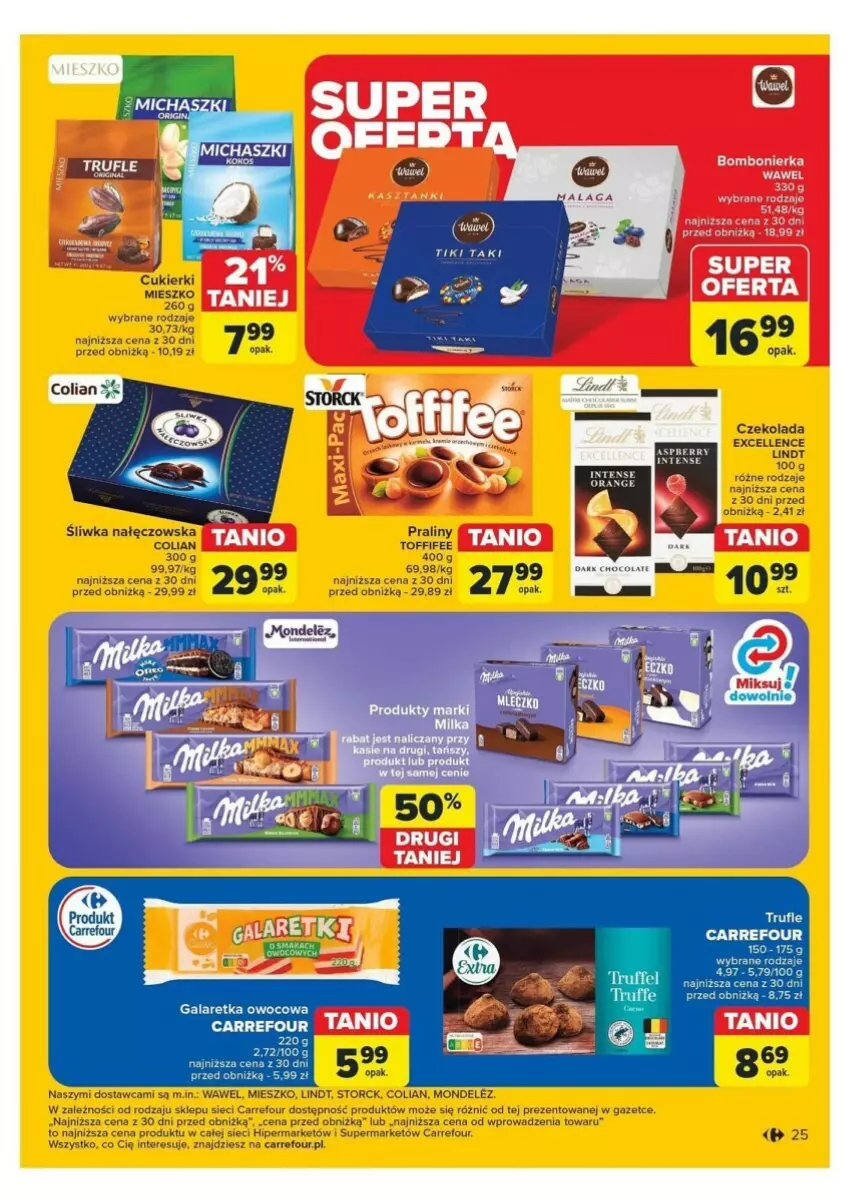 Gazetka promocyjna Carrefour - ważna 04.11 do 09.11.2024 - strona 18 - produkty: Cukier, Cukierki, Czekolada, Fa, Gala, Galaretka, Lindt, Praliny, Toffifee, Wawel