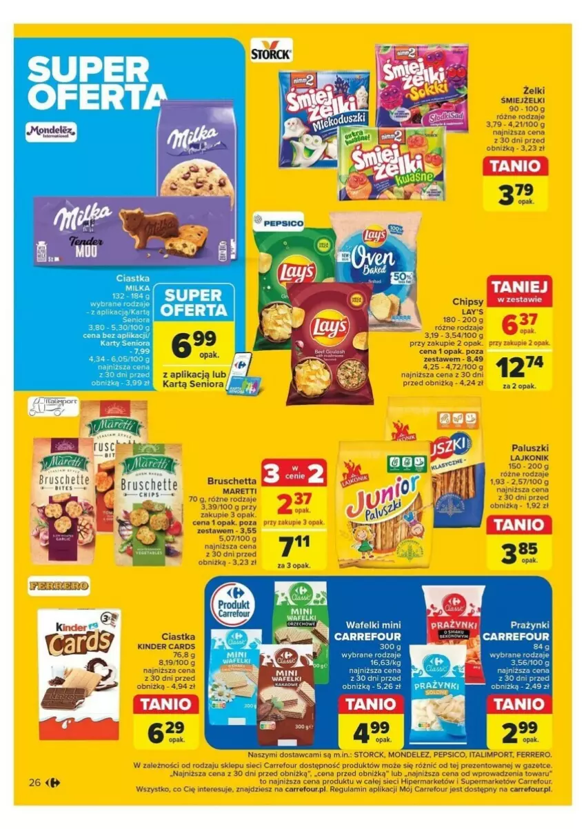 Gazetka promocyjna Carrefour - ważna 04.11 do 09.11.2024 - strona 19 - produkty: Chipsy, Ciastka, Ferrero, Kinder, Pepsi, Por