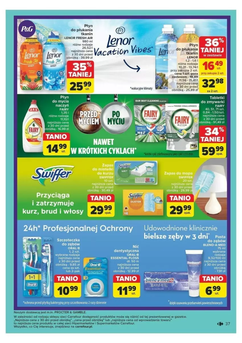 Gazetka promocyjna Carrefour - ważna 04.11 do 09.11.2024 - strona 31 - produkty: Do mycia naczyń, Fa, Fairy, Lenor, LG, Płyn do płukania, Tablet, Tabletki do zmywarki, Zmywarki