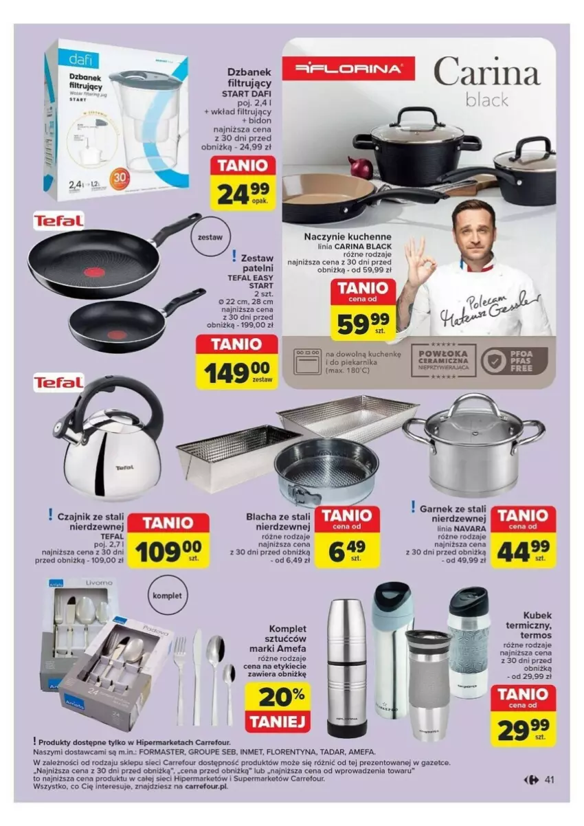 Gazetka promocyjna Carrefour - ważna 04.11 do 09.11.2024 - strona 36 - produkty: Czajnik, Dzbanek, Fa, Garnek, Kubek, Lack, Piekarnik, Tefal, Wkład filtrujący