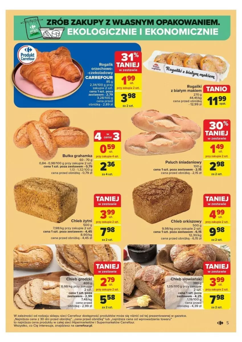 Gazetka promocyjna Carrefour - ważna 04.11 do 09.11.2024 - strona 45 - produkty: Bułka, Bułka grahamka, Chleb, Danio, Gra, Rogal