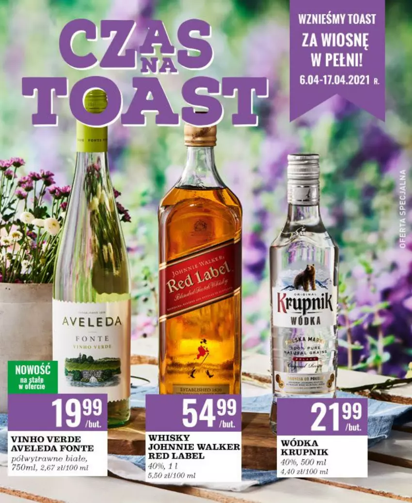 Gazetka promocyjna Biedronka - Czas na Toast - Wiosna - ważna 06.04 do 17.04.2021 - strona 1 - produkty: Gra, Johnnie Walker, Krupnik, Whisky, Wódka