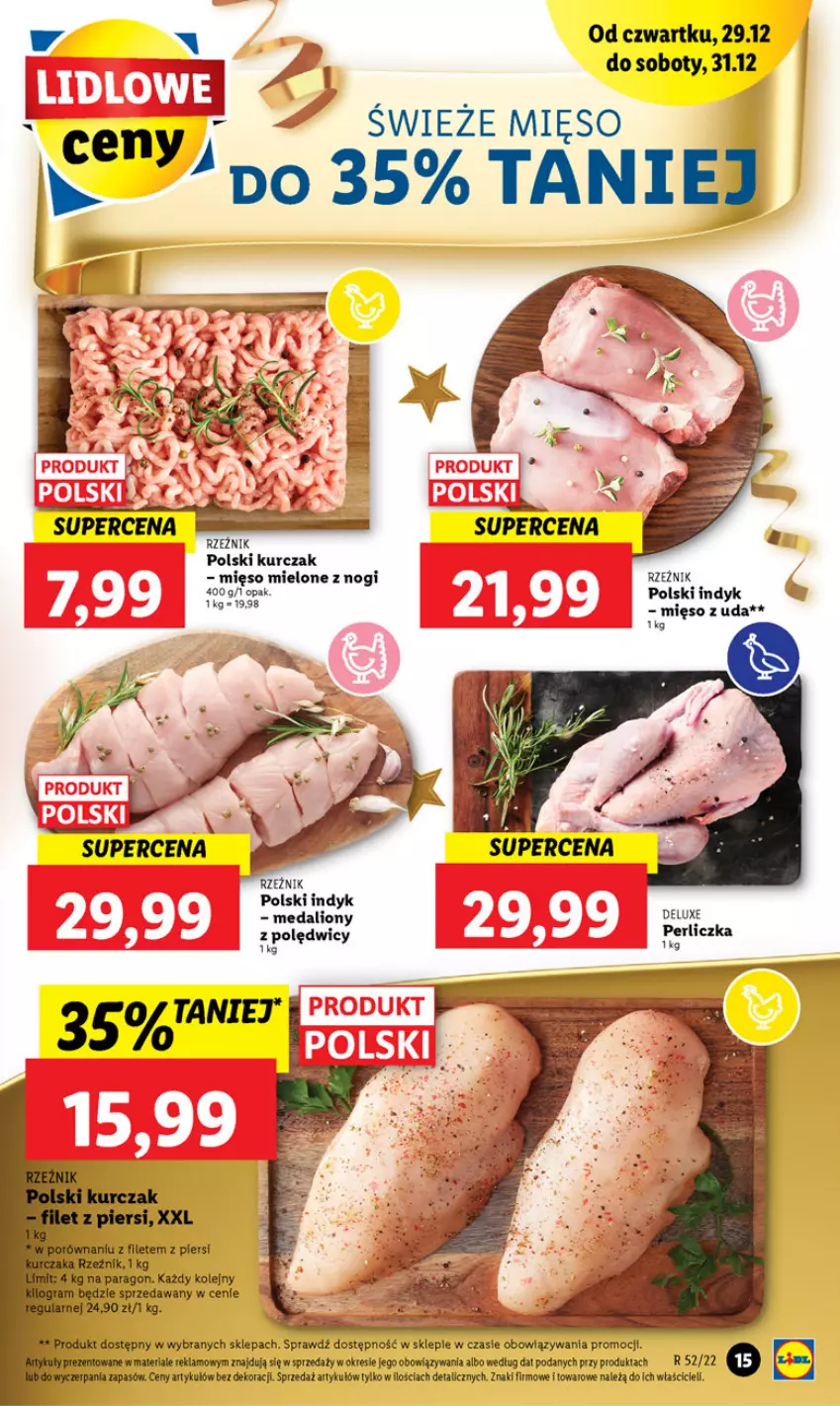 Gazetka promocyjna Lidl - GAZETKA - ważna 29.12 do 31.12.2022 - strona 15 - produkty: Kurczak, Lion, Mięso, Mięso mielone, Olej, Perliczka