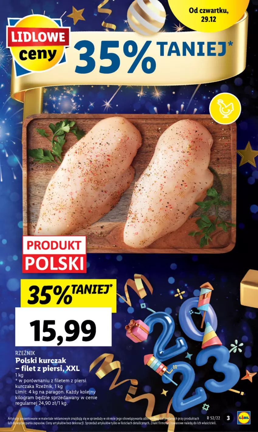 Gazetka promocyjna Lidl - GAZETKA - ważna 29.12 do 31.12.2022 - strona 3 - produkty: Gra, Kurczak, LG, Olej, Por