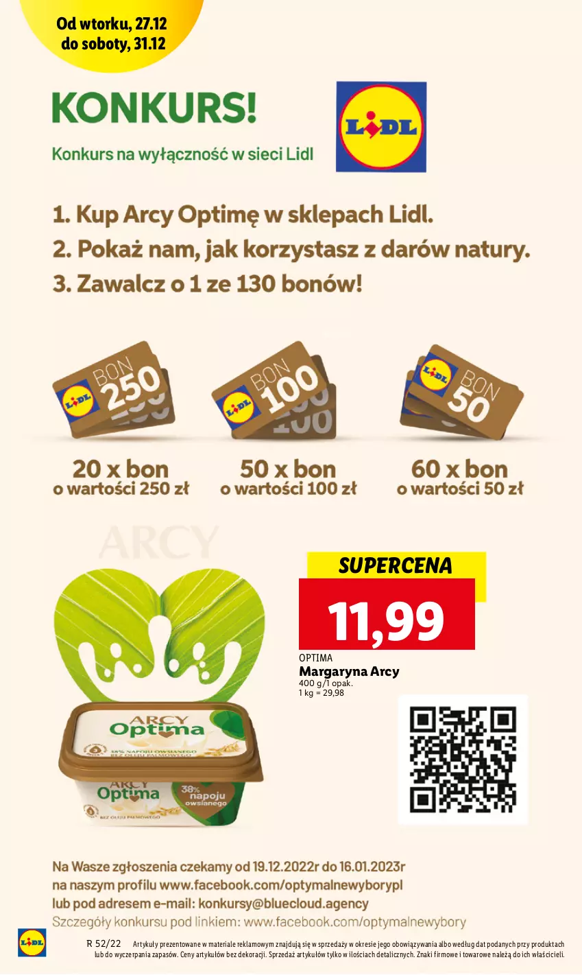 Gazetka promocyjna Lidl - GAZETKA - ważna 29.12 do 31.12.2022 - strona 30 - produkty: Margaryna, Optima