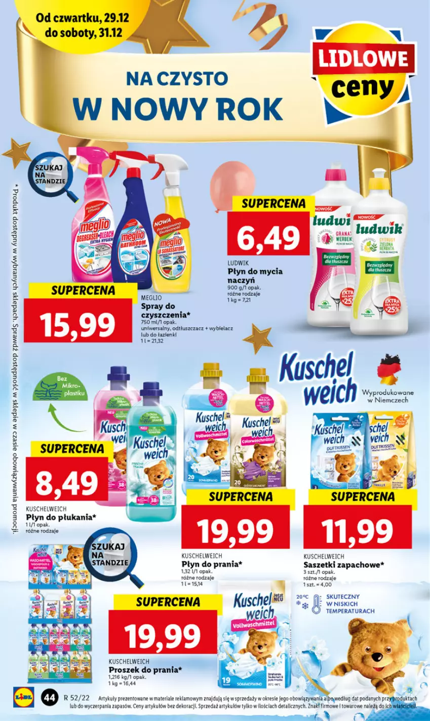 Gazetka promocyjna Lidl - GAZETKA - ważna 29.12 do 31.12.2022 - strona 46 - produkty: Ludwik, Odtłuszczacz, Płyn do mycia, Płyn do płukania, Płyn do prania, Proszek do prania