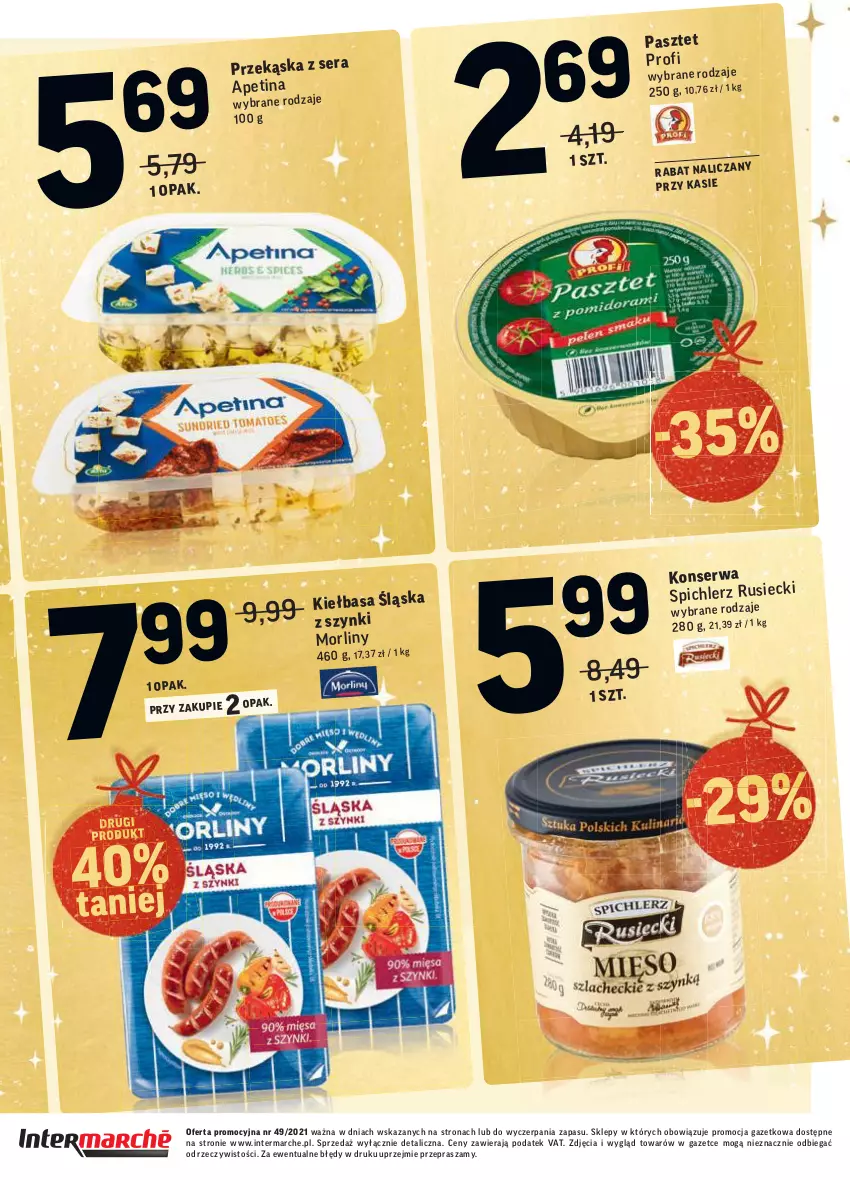 Gazetka promocyjna Intermarche - Gazetka promocyjna - ważna 07.12 do 13.12.2021 - strona 46 - produkty: Morliny, Ser, Spichlerz Rusiecki