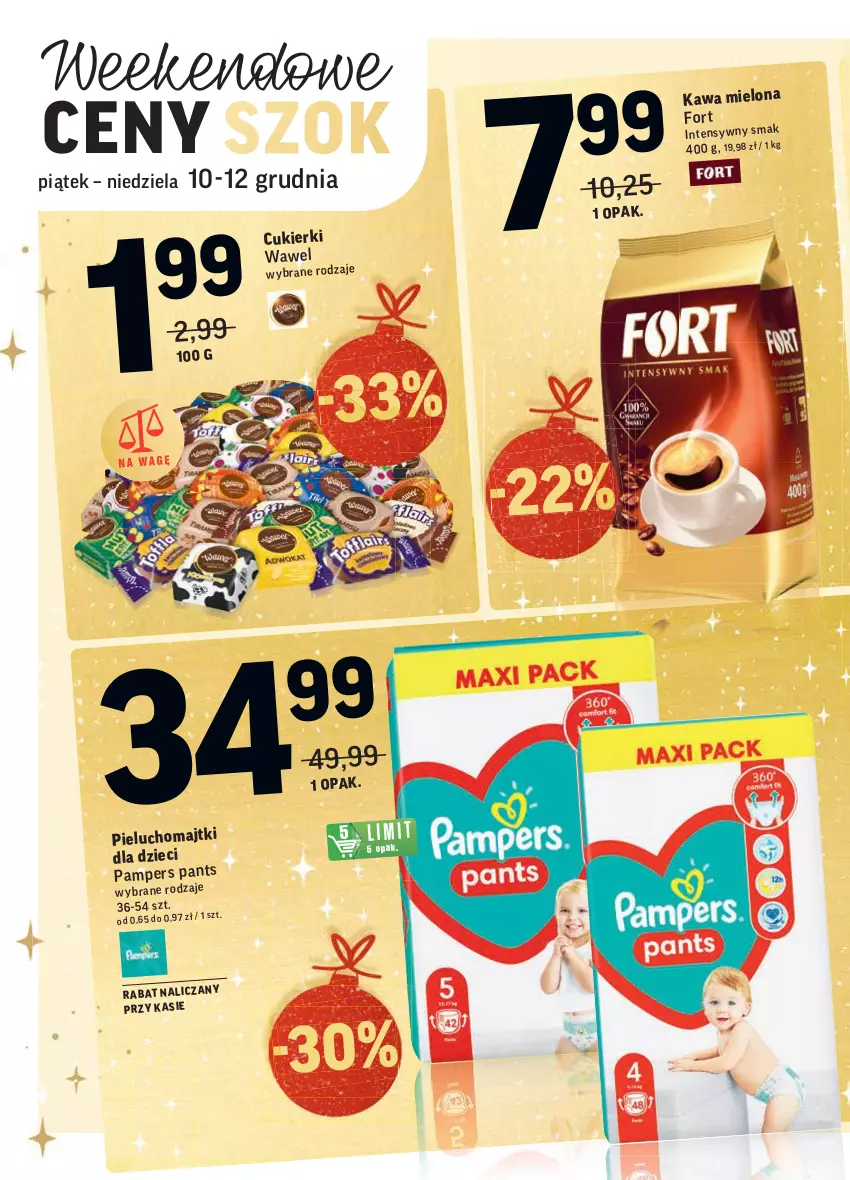 Gazetka promocyjna Intermarche - Gazetka promocyjna - ważna 07.12 do 13.12.2021 - strona 47 - produkty: Cukier, Cukierki, Dzieci, Kawa, Kawa mielona, Majtki, Pampers, Pieluchomajtki, Wawel