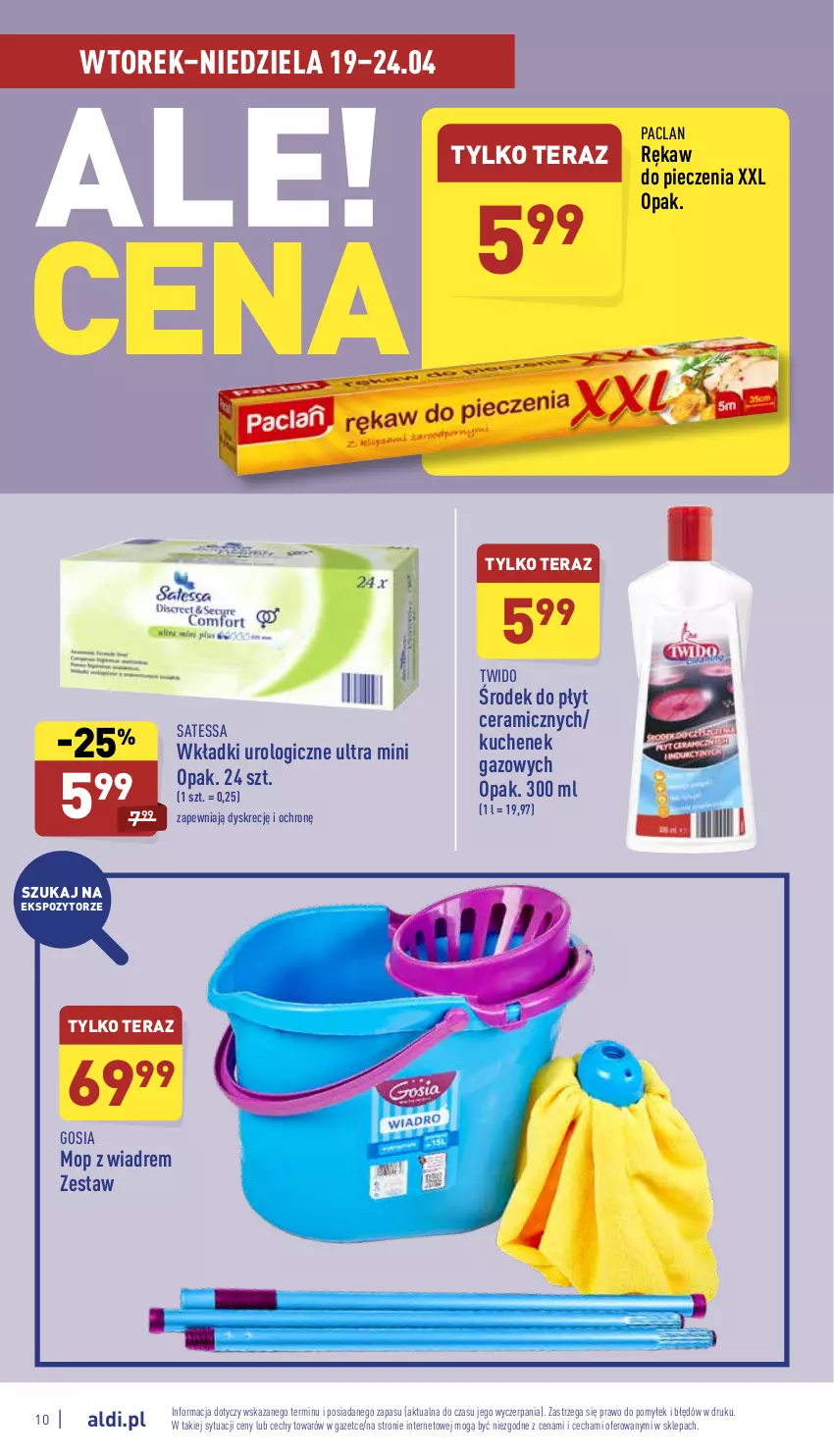 Gazetka promocyjna Aldi - Katalog spożywczy - ważna 19.04 do 24.04.2022 - strona 10 - produkty: Mop, Piec, Rękaw do pieczenia, Tera, Wkładki, Wkładki urologiczne