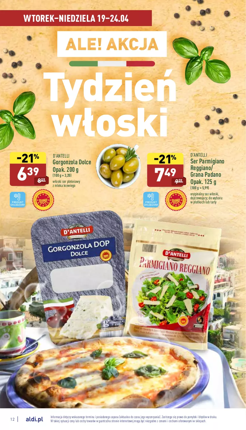 Gazetka promocyjna Aldi - Katalog spożywczy - ważna 19.04 do 24.04.2022 - strona 12 - produkty: Gin, Gorgonzola, Gra, Ser, Ser pleśniowy