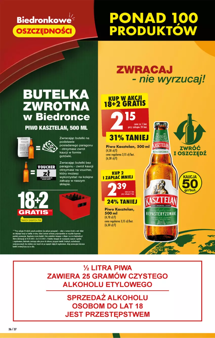 Gazetka promocyjna Biedronka - Gazetka - Biedronka.pl - ważna 23.01 do 28.01.2023 - strona 36 - produkty: Fa, Gra, Kasztelan, LG, Olej, Piwa, Piwo, Ryż