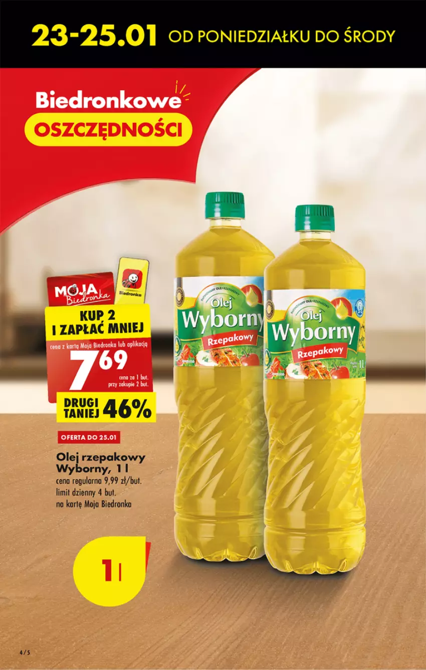 Gazetka promocyjna Biedronka - Gazetka - Biedronka.pl - ważna 23.01 do 28.01.2023 - strona 4 - produkty: Olej, Olej rzepakowy