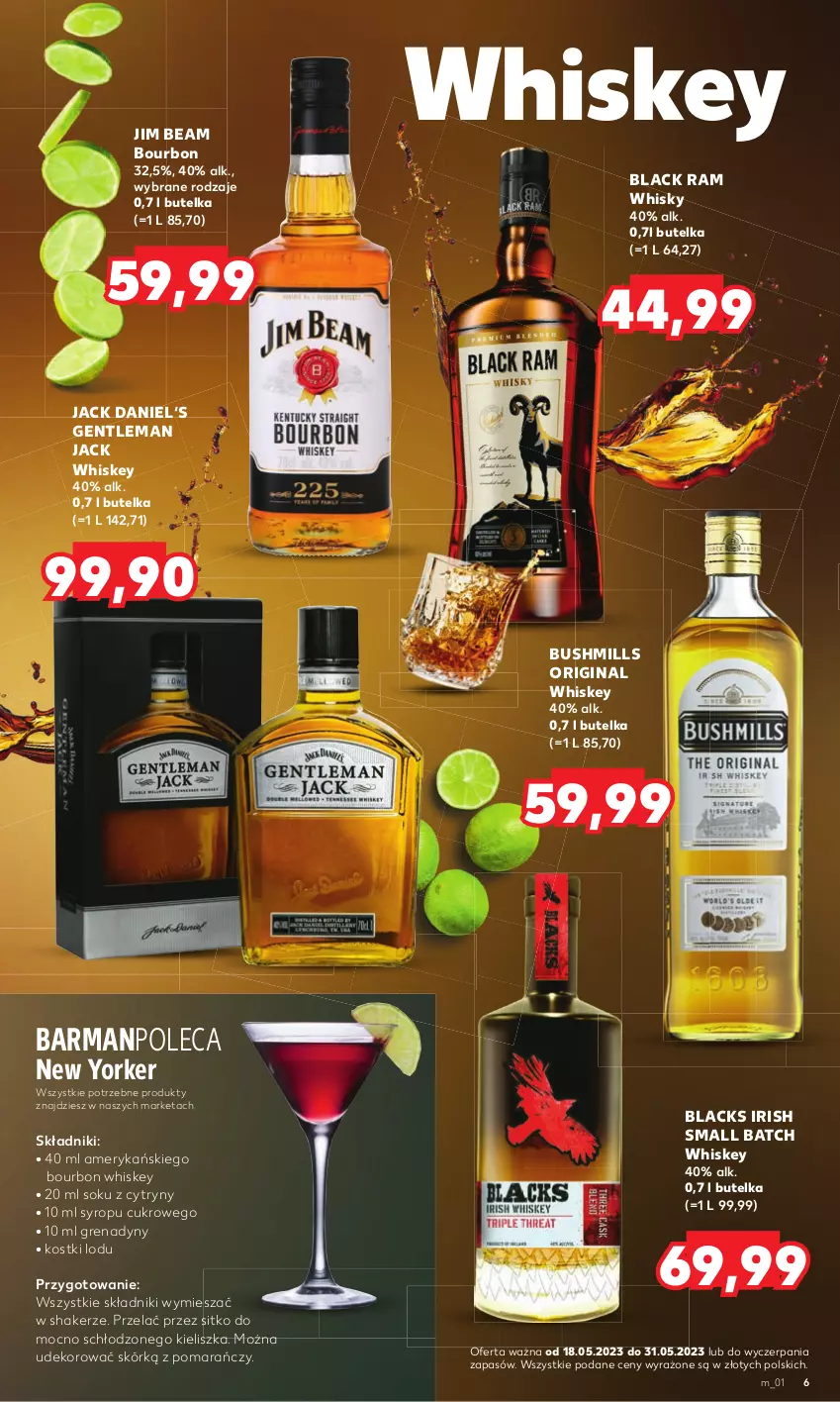 Gazetka promocyjna Kaufland - Barek Kauflandu - ważna 18.05 do 31.05.2023 - strona 6 - produkty: Bourbon, Bushmills, Cytryny, Gin, Jim Beam, Lack, Sitko, Sok, Syrop, Whiskey, Whisky