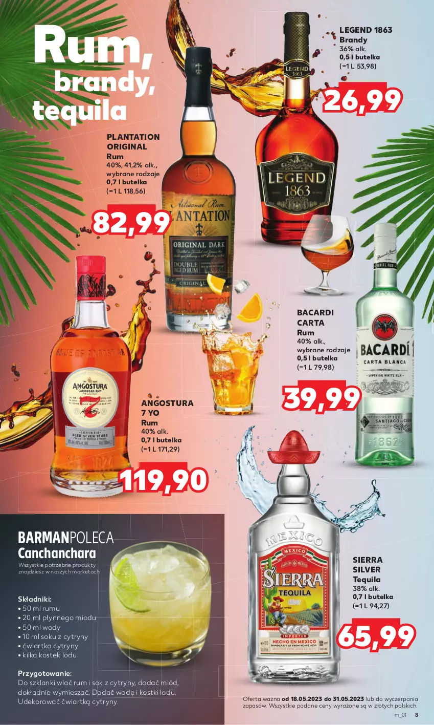 Gazetka promocyjna Kaufland - Barek Kauflandu - ważna 18.05 do 31.05.2023 - strona 8 - produkty: Bacardi, Brandy, Cytryny, Gin, Lanki, Miód, Plantation, Rum, Sok, Stek, Tequila