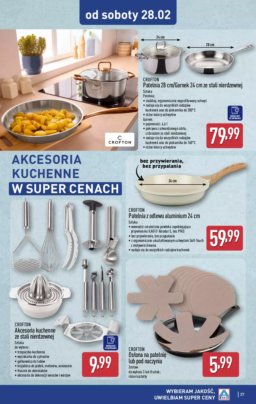 Gazetka promocyjna Aldi - Pełna oferta - ważna 23.02 do 28.02.2026 - strona 37 - produkty: Ananas, Fa, Garnek, Melon, Patelnia, Piekarnik, Pokrywa, Tłuczek, Trzepaczka, Wyciskarka