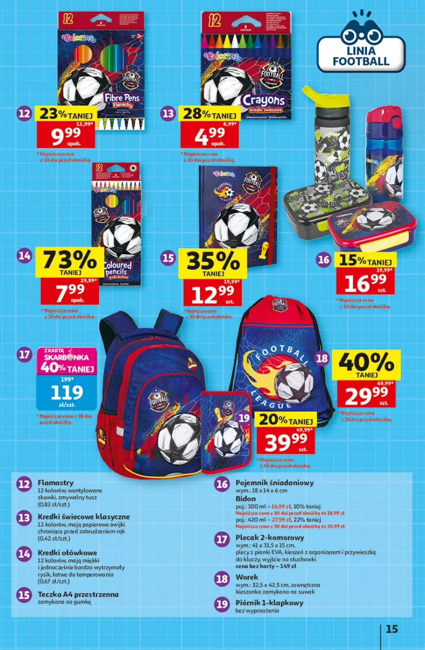 Gazetka promocyjna Auchan - 30 Lat Hipermarket - ważna 06.08 do 12.08.2026 - strona 15 - produkty: Danio, Flamastry, Organizer, Owijki, Papier, Piórnik, Plecak, Pojemnik, Słuchawki, Tusz
