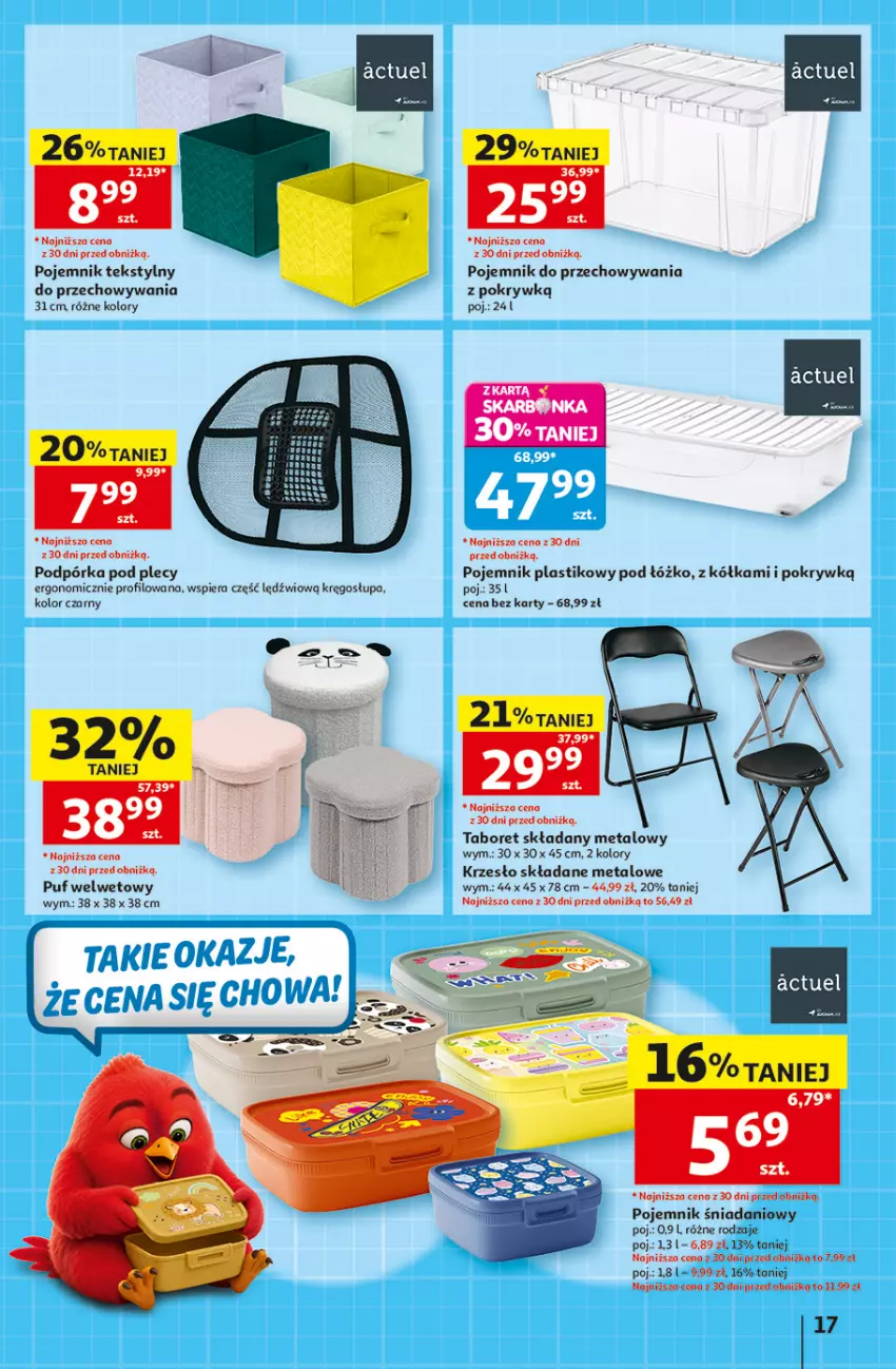 Gazetka promocyjna Auchan - 30 Lat Hipermarket - ważna 06.08 do 12.08.2026 - strona 17 - produkty: Danio, Krzesło, Krzesło składane, Pojemnik, Pojemnik do przechowywania, Pojemnik plastikowy, Puf, Taboret, Taboret składany