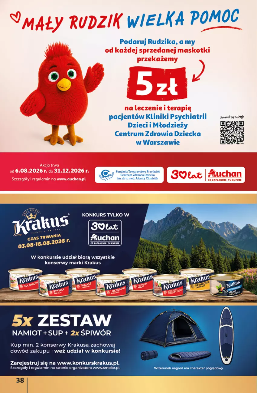 Gazetka promocyjna Auchan - 30 Lat Hipermarket - ważna 06.08 do 12.08.2026 - strona 38 - produkty: Chia, Dzieci, Krakus, Mola, Namiot, Rum, Ser