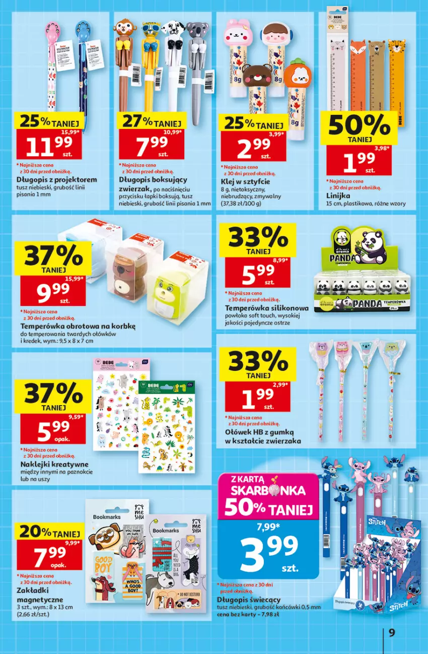 Gazetka promocyjna Auchan - 30 Lat Hipermarket - ważna 06.08 do 12.08.2026 - strona 9 - produkty: Długopis, Klej, Panda, Sok, Tusz