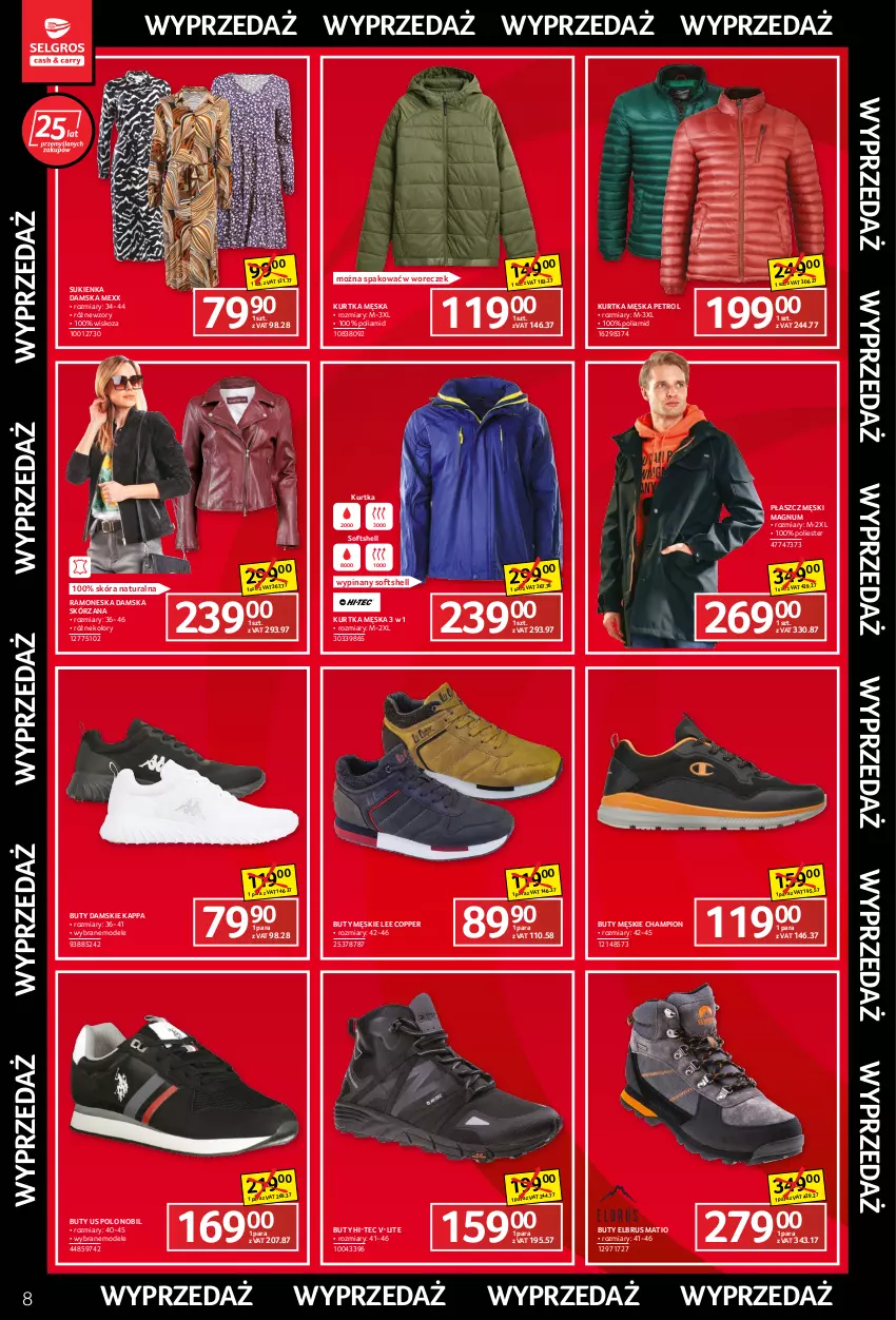 Gazetka promocyjna Selgros - Katalog Wyprzedaż - ważna 22.09 do 05.10.2022 - strona 8 - produkty: Buty, Hi-Tec, Kurtka, Mexx, Płaszcz, Sukienka, Woreczek