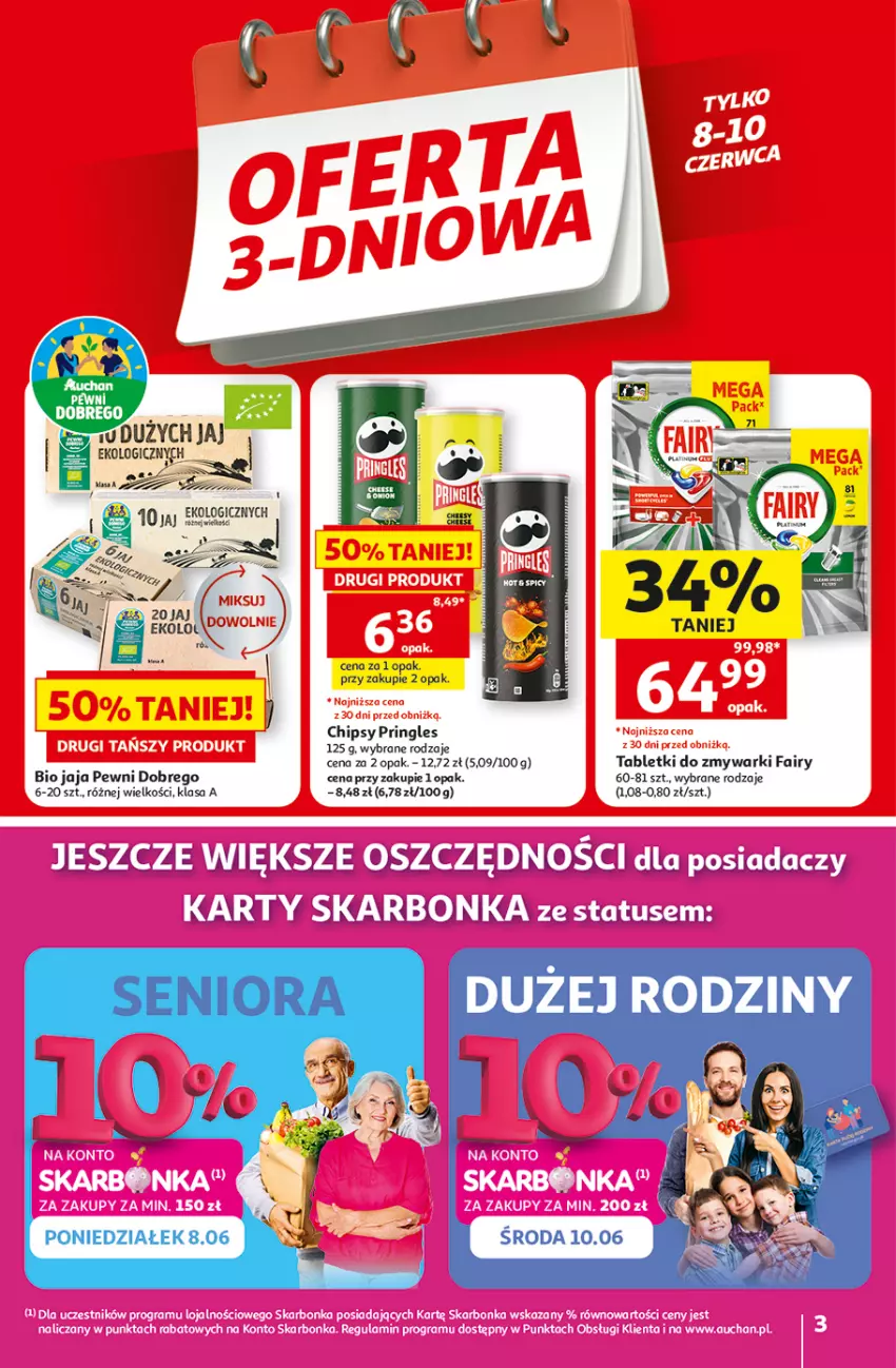 Gazetka promocyjna Auchan - 30 Lat Hipermarkett - ważna 05.06 do 10.06.2026 - strona 3 - produkty: Chipsy, Fa, Fairy, Jaja, Pringles, Tablet, Tabletki do zmywarki, Zmywarki