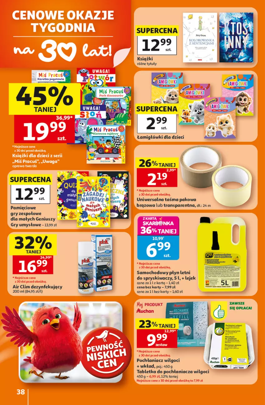 Gazetka promocyjna Auchan - 30 Lat Hipermarkett - ważna 05.06 do 10.06.2026 - strona 38 - produkty: Dzieci, Fa, Gry, LG, Pochłaniacz wilgoci, Tablet, Taśma pakowa, Tran