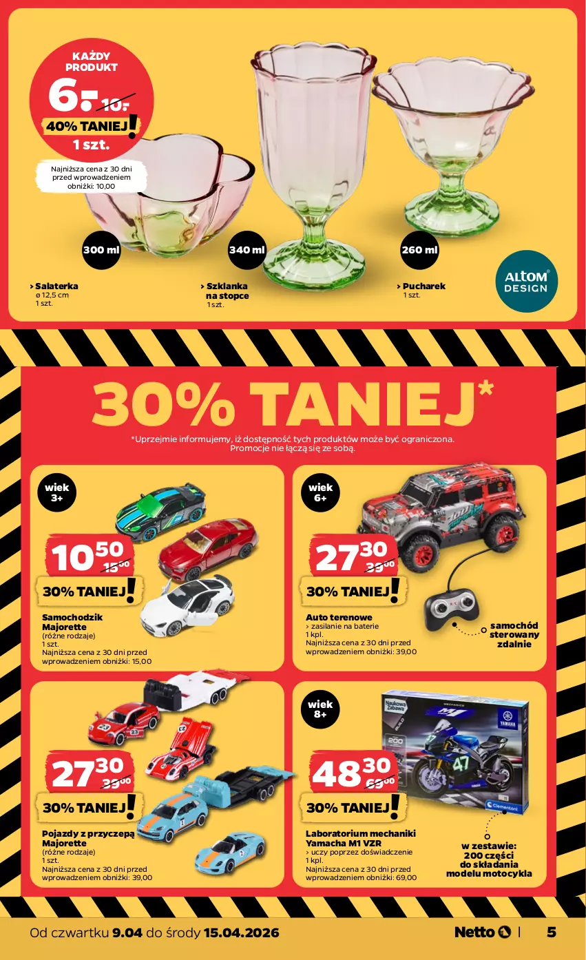 Gazetka promocyjna Netto - Od Czwartku - ważna 09.04 do 15.04.2026 - strona 5 - produkty: Chodzik, Gra, Pojazd, Salaterka, Samochód, Samochód sterowany, Silan, Szklanka, Top