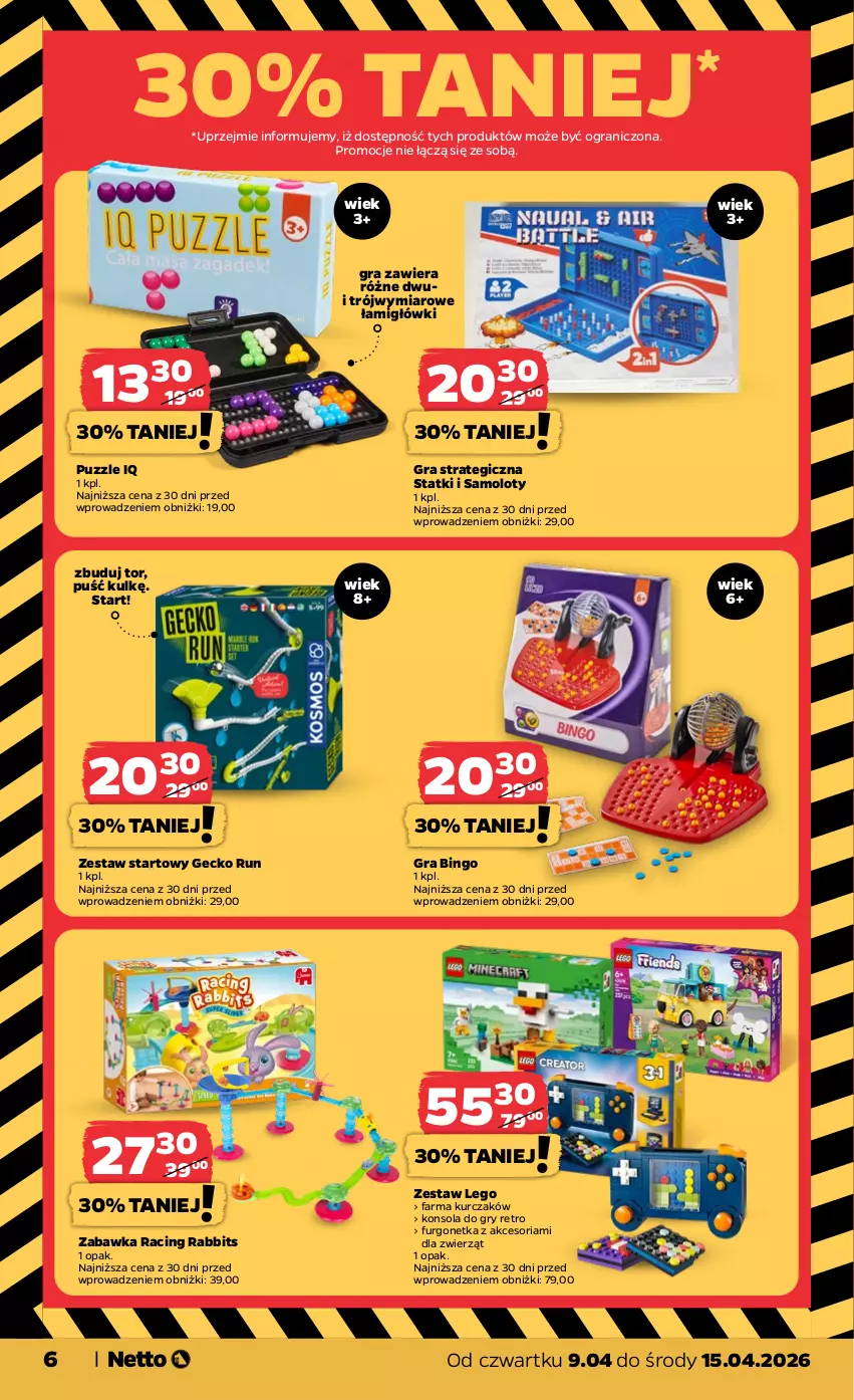 Gazetka promocyjna Netto - Od Czwartku - ważna 09.04 do 15.04.2026 - strona 6 - produkty: Amol, Fa, Gra, Gry, Konsola, Kurczak, LEGO, Puzzle, Samolot, Urgo, Zabawka