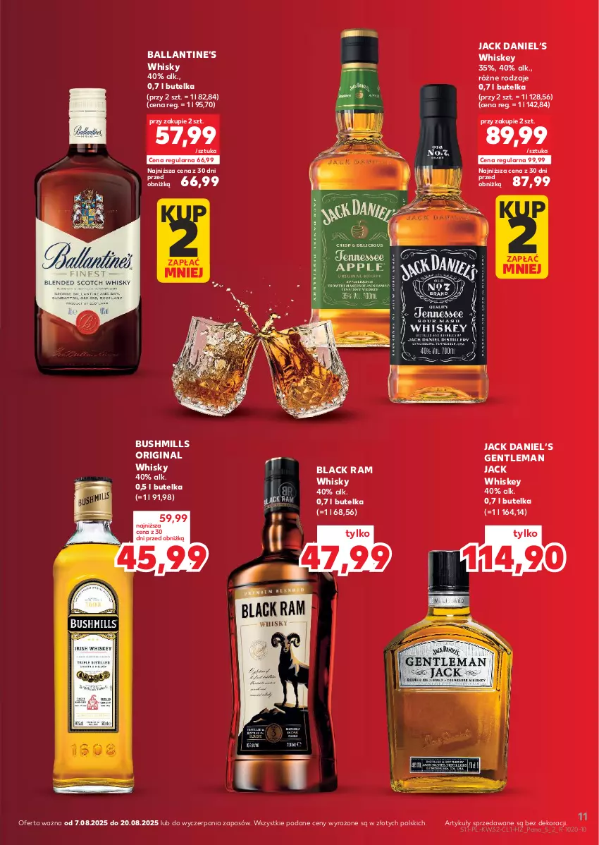 Gazetka promocyjna Kaufland - Barek Kauflandu - ważna 07.08 do 20.08.2025 - strona 11 - produkty: Bushmills, Gin, Lack, Whiskey, Whisky