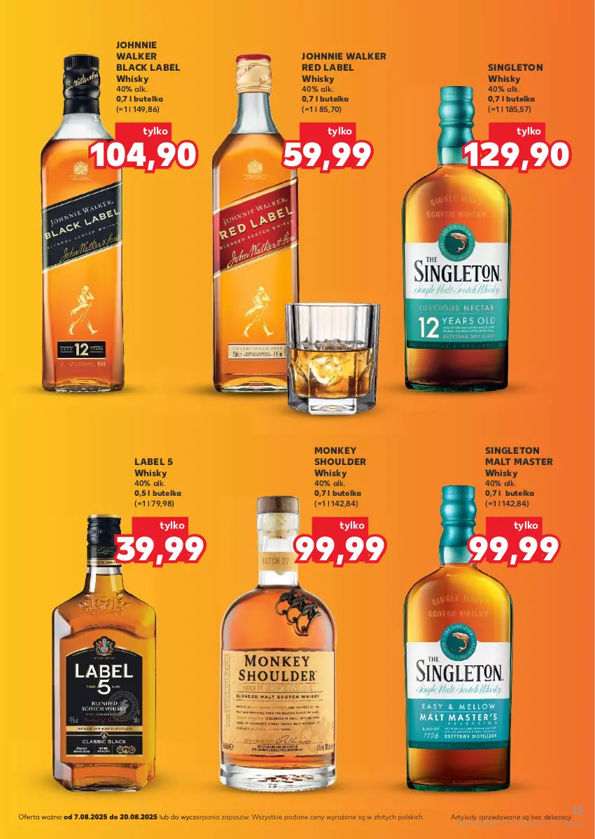 Gazetka promocyjna Kaufland - Barek Kauflandu - ważna 07.08 do 20.08.2025 - strona 13 - produkty: Johnnie Walker, Lack, Whisky