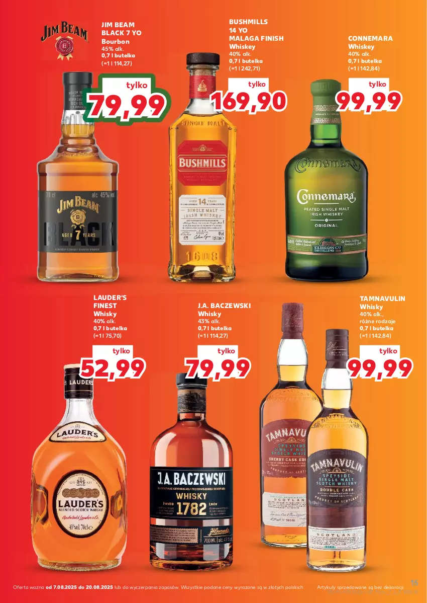 Gazetka promocyjna Kaufland - Barek Kauflandu - ważna 07.08 do 20.08.2025 - strona 15 - produkty: Bourbon, Bushmills, Finish, Jim Beam, Lack, Whiskey, Whisky