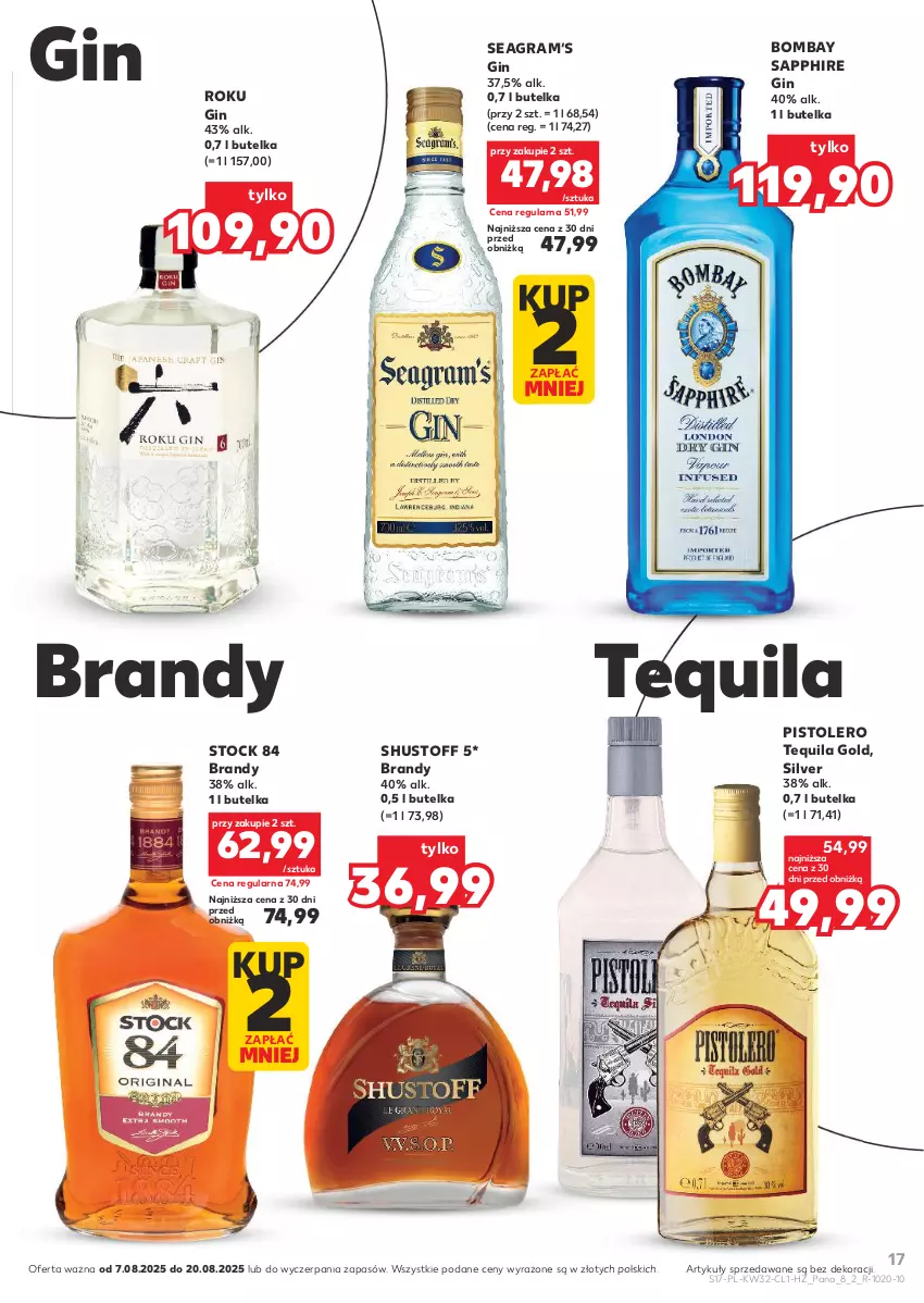 Gazetka promocyjna Kaufland - Barek Kauflandu - ważna 07.08 do 20.08.2025 - strona 17 - produkty: Brandy, Gin, Gra, Stock, Tequila