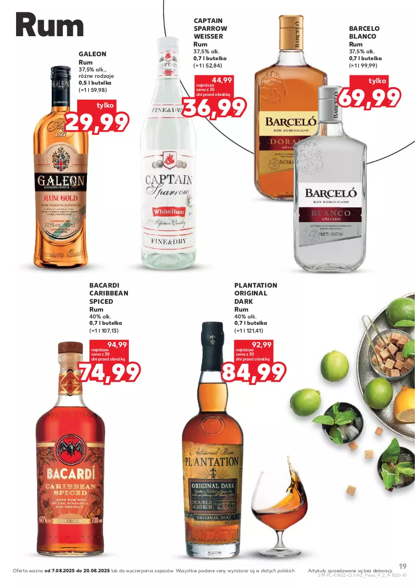 Gazetka promocyjna Kaufland - Barek Kauflandu - ważna 07.08 do 20.08.2025 - strona 19 - produkty: Bacardi, Gin, Leon, Plantation, Rum, Ser
