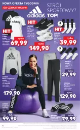 Gazetka promocyjna Kaufland - OFERTA TYGODNIA - Gazetka - ważna od 27.10 do 27.10.2021 - strona 42 - produkty: Klapki, Top, Por, Gin, Gra, Buty, Karp, T-shirt, Adidas, Bluza z kapturem, Dres, Sport, Legginsy, Spodnie, Bluza