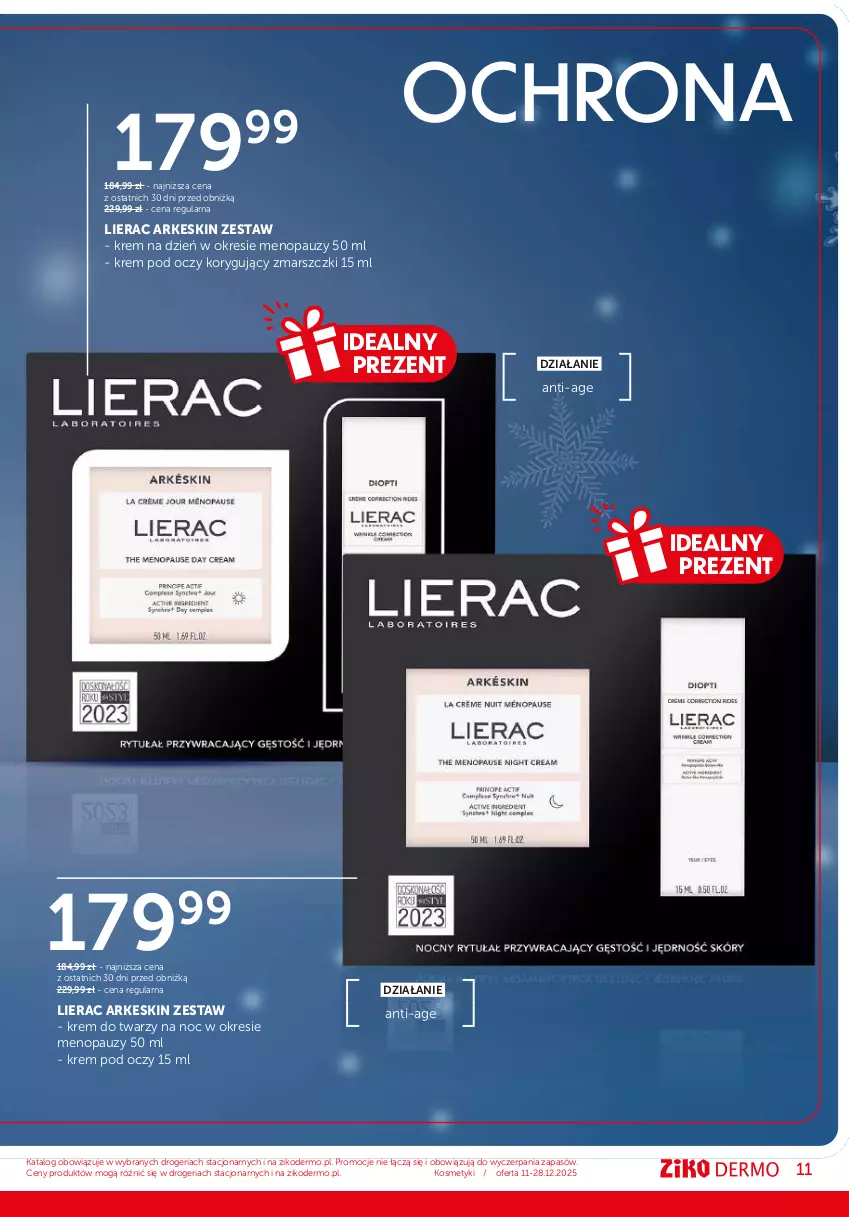 Gazetka promocyjna Ziko - Gazetka Ziko Dermo - ważna 11.12 do 28.12.2025 - strona 11 - produkty: Bioderma, Krem do twarzy, Krem na dzień, Krem pod oczy, La Roche-Posay, Lierac, Lipikar, Makijaż, Mars, Ochronny żel, Woda, Woda micelarna, Ziaja