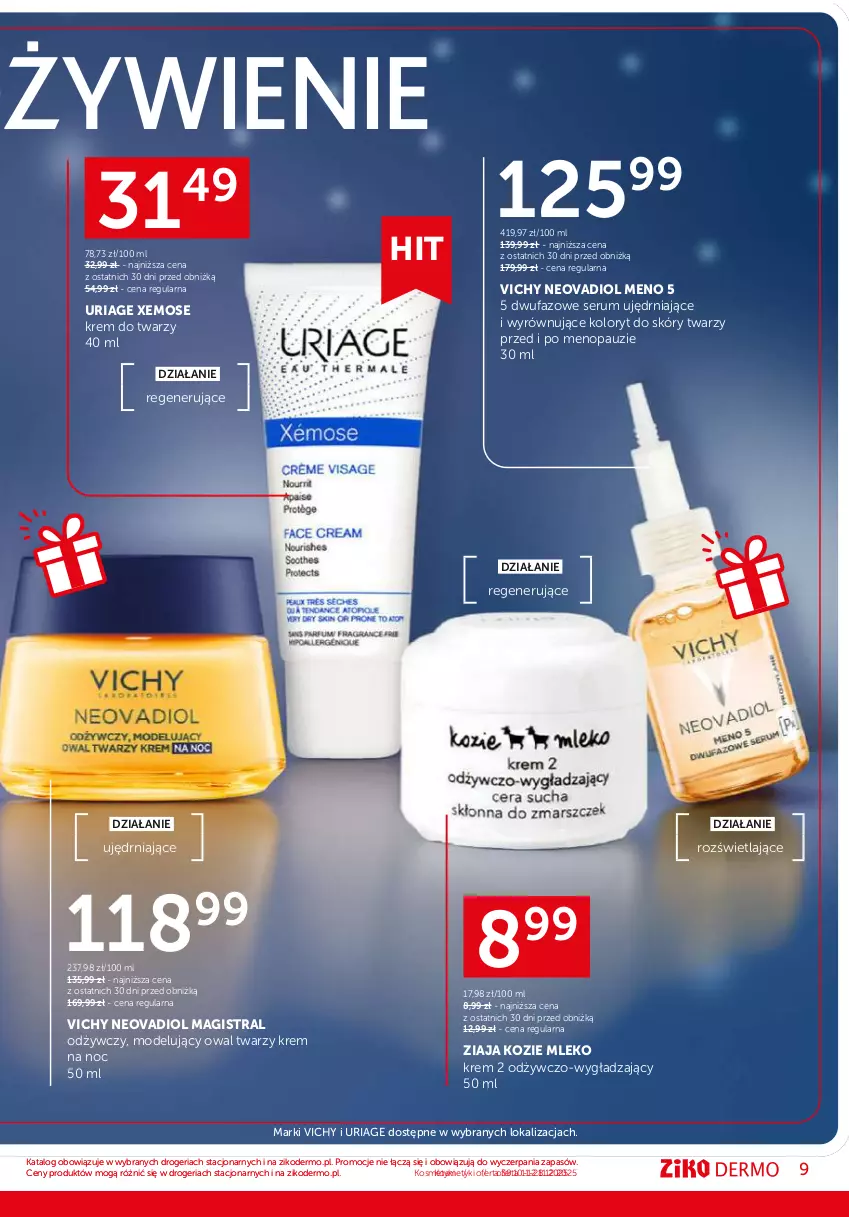 Gazetka promocyjna Ziko - Gazetka Ziko Dermo - ważna 11.12 do 28.12.2025 - strona 9 - produkty: Fa, Krem do twarzy, Krem na dzień, Krem na noc, Mleko, Rum, Ser, Serum, Vichy, Ziaja