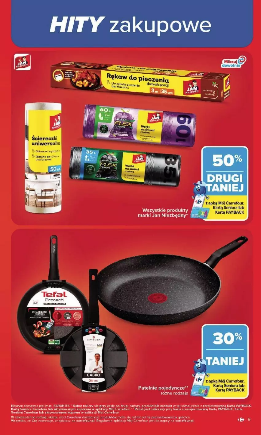 Gazetka promocyjna Carrefour - Gazetka Carrefour, Market w SUMIE najlepszy, od poniedziałku - ważna 21.09 do 26.09.2026 - strona 11 - produkty: Fa, Jan Niezbędny, Piec, Por, Rękaw do pieczenia, Tefal