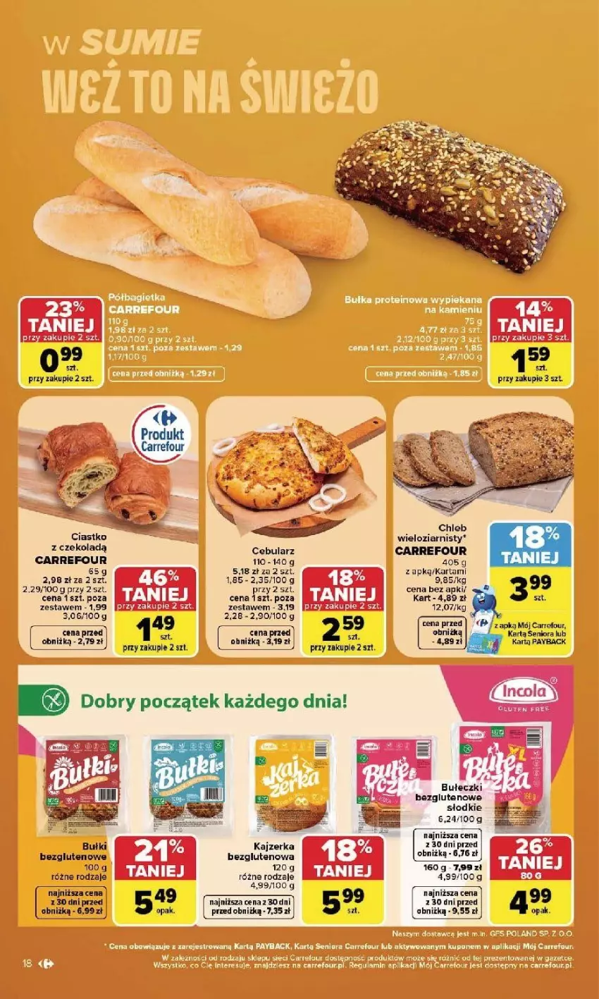 Gazetka promocyjna Carrefour - Gazetka Carrefour, Market w SUMIE najlepszy, od poniedziałku - ważna 21.09 do 26.09.2026 - strona 20 - produkty: Bułeczki, Cebula, Chleb, Ciastka, Fa, Kajzerka