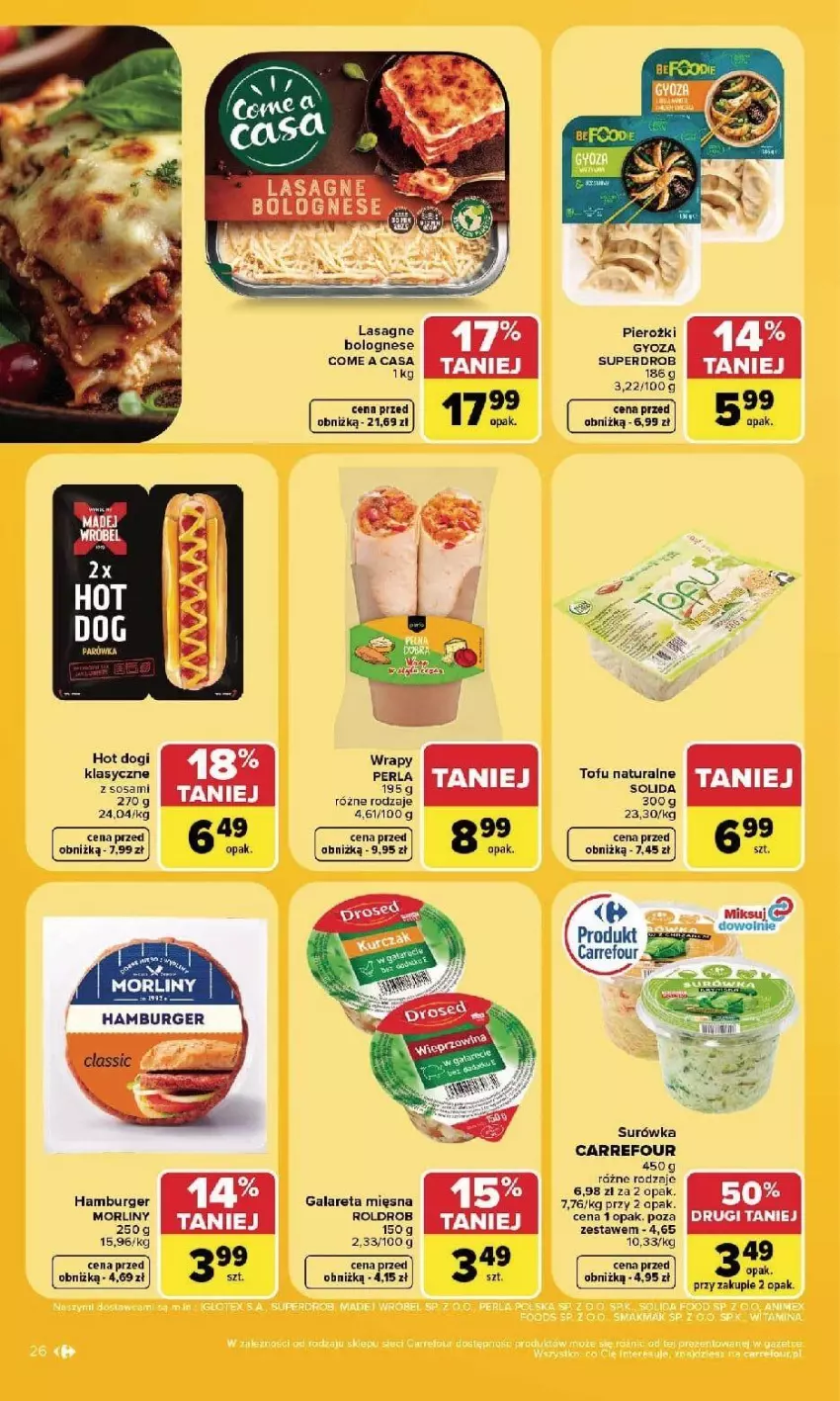 Gazetka promocyjna Carrefour - Gazetka Carrefour, Market w SUMIE najlepszy, od poniedziałku - ważna 21.09 do 26.09.2026 - strona 28 - produkty: Burger, Gala, Hamburger, Hot dog, Surówka, Tofu, Top