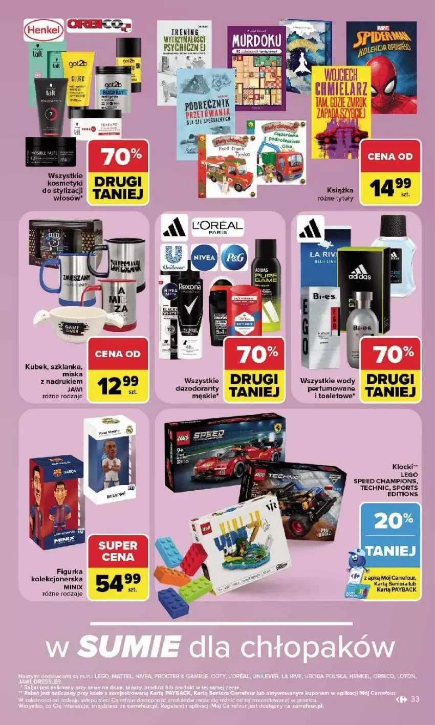 Gazetka promocyjna Carrefour - Gazetka Carrefour, Market w SUMIE najlepszy, od poniedziałku - ważna 21.09 do 26.09.2026 - strona 35 - produkty: Klocki, Książka, Kubek, LEGO, Por, Sport, Szklanka