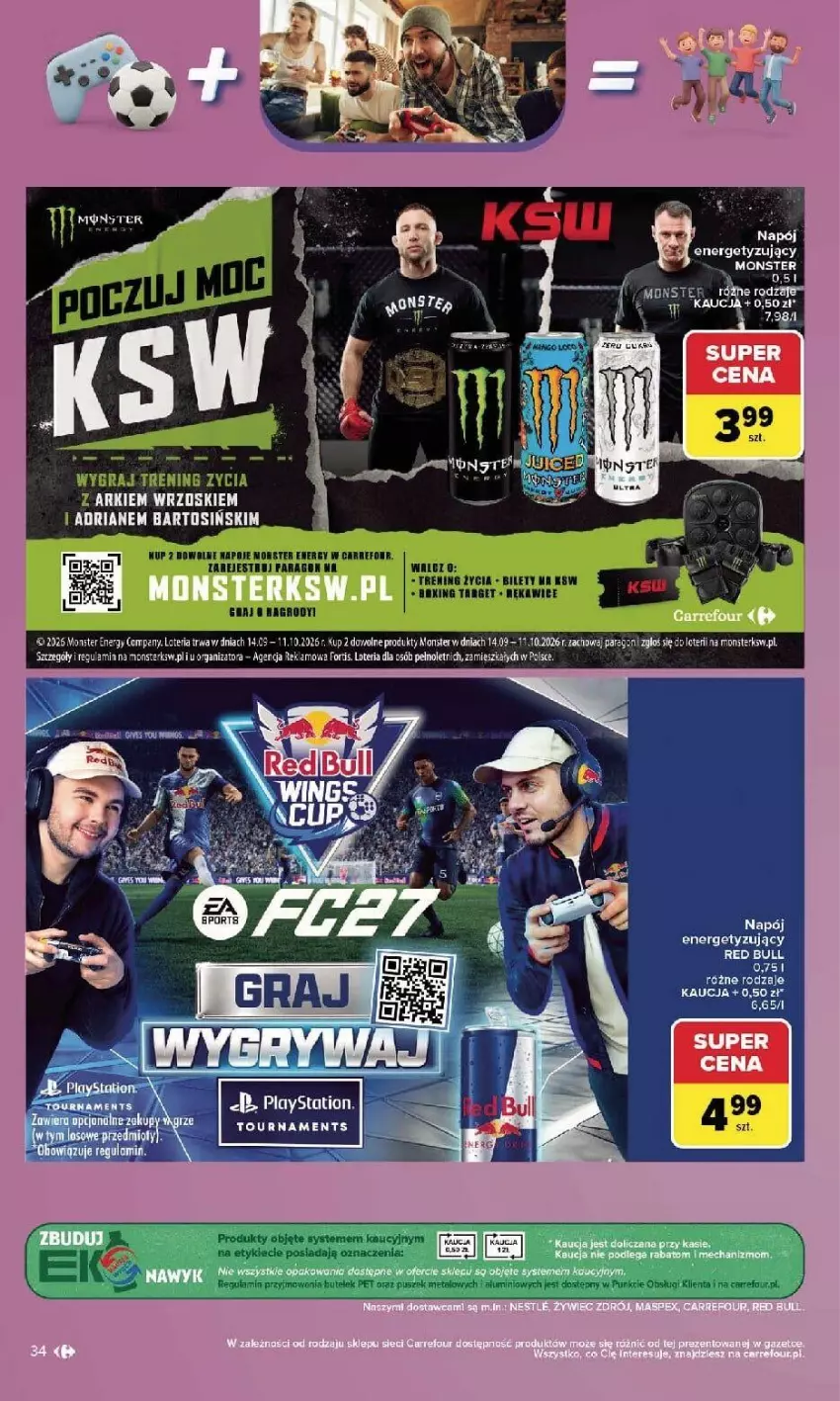 Gazetka promocyjna Carrefour - Gazetka Carrefour, Market w SUMIE najlepszy, od poniedziałku - ważna 21.09 do 26.09.2026 - strona 36 - produkty: Fa, Gra, LG, Napój, Napoje, PlayStation, Pur, Red Bull