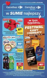 Gazetka promocyjna Carrefour - Gazetka Carrefour, Market w SUMIE najlepszy, od poniedziałku - Gazetka - ważna od 26.09 do 26.09.2026 - strona 1 - produkty: Tchibo, Ser, 7up, Papryka czerwona, Papryka, Mirinda, Pepsi, Camembert, Napój gazowany, Hochland, Ser pleśniowy, Napój