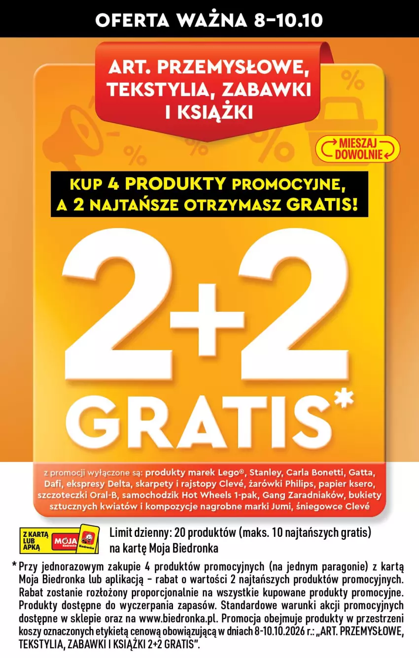 Gazetka promocyjna Biedronka - Od Czwartku - ważna 08.10 do 10.10.2026 - strona 21 - produkty: Bukiet, Chodzik, Gatta, Gra, Hot Wheels, Karp, Kosz, LEGO, Papier, Philips, Por, Rajstopy, Ser, Top